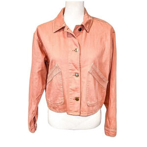 TopShop Peach Cropped Jean Jacket